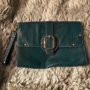 Faux Alligator Skin Clutch